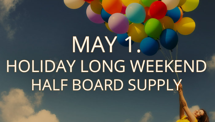 May 1 holiday long weekend in Belenus – Half Board Supply